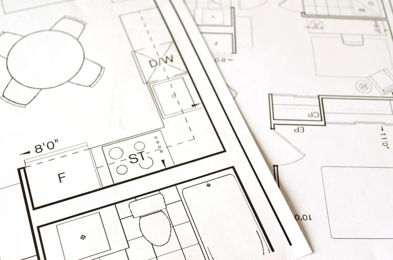 Plano de un proyecto de cambio de uso de local a vivienda