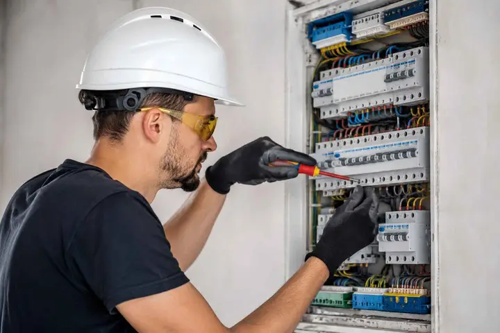 Electricista revisando un cuadro eléctrico en Córdoba
